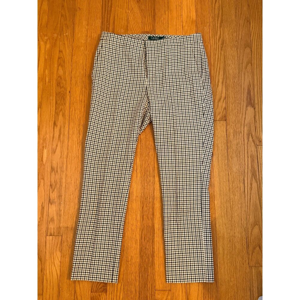 Lauren Ralph Lauren Houndstooth Check Stretch Pants Trousers Size 10